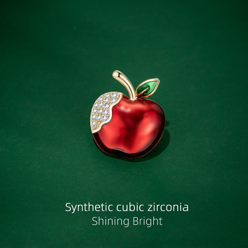 Red Apple Crystal Brooch Pins for Women Fashion, Rhinestone Women's Brooches,Birthday Gift 2210019-??...