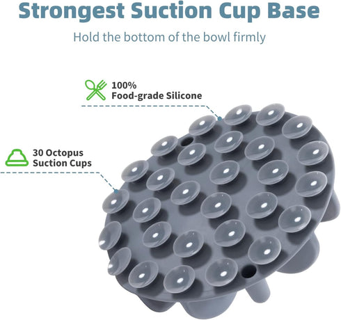 Jaoul Slow Feeder Dog Bowls Insert, Puzzle Slow Feeder with Octopus Suction Cups for Small Medium Large Size Dog Bowls (Medium(4.72 inch), Grey)...
