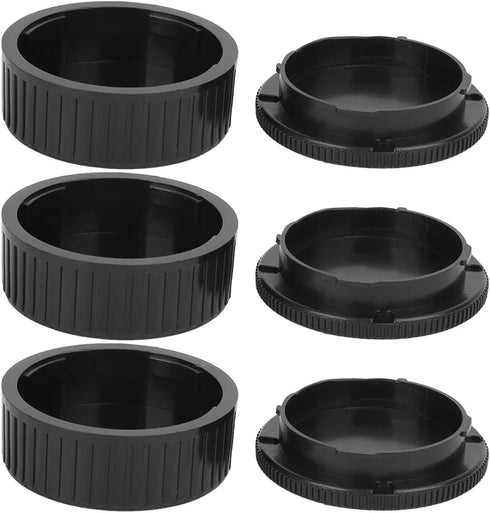 3 * Lens & 3 * Camera Body Rear Lens Cover for Leica M Mount - Black...