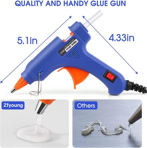 Mini Hot Glue Gun 10pcs Glue Stick Hot Glue Gun Set For Quick Repair Artist DIY Art Home 20w Blue...