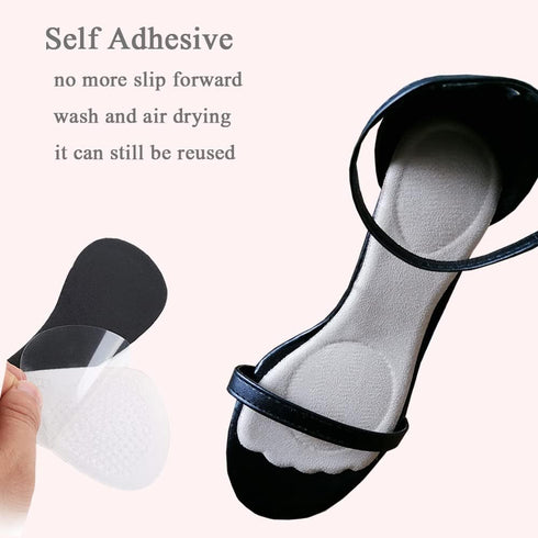 High Heel Inserts Women, Adhesive Velvety Cushioning Insoles for High Heels Anti-Slip, ¾ Gel Cushion Insoles for High Heels Pain Relief, Shoe Inse...