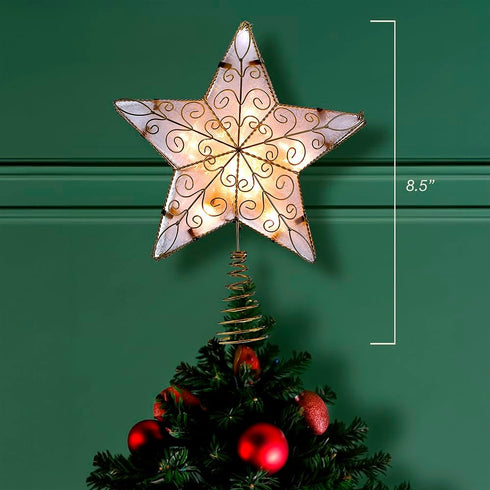 Kurt Adler UL1881 10 Light 8.5-Inch Gold Reflector Star Treetop...