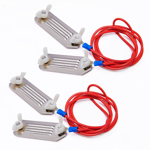 Q'mark Electric Fence Tape Connector, Polytape to Polytape Connector, Polytape to Energizer Connector, with 90 cm Wire - 2 Pack (to Polytape), Gre...