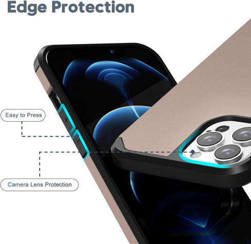 oakxco Slim Thin Protective Case for iPhone 12 Pro Max Phone Case, Heavy Duty Silicone Bumper & Hard Shell Plastic, Shockproof Soft Rubber Dual La...