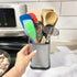 Evelots Stainless Steel Kitchen Utensil Holder for Countertop, 6.75 Inch Tall Cooking Utensil Crock Can Store up to 15 Big Utensils, Large Spoon &...