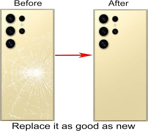 Galaxy S24 Ultra Back Glass Replacement for Samsung Galaxy S24 Ultra 5G Back Glass Cover with Pre-Installed Camera Lens and Adhesive + Repair Tool...