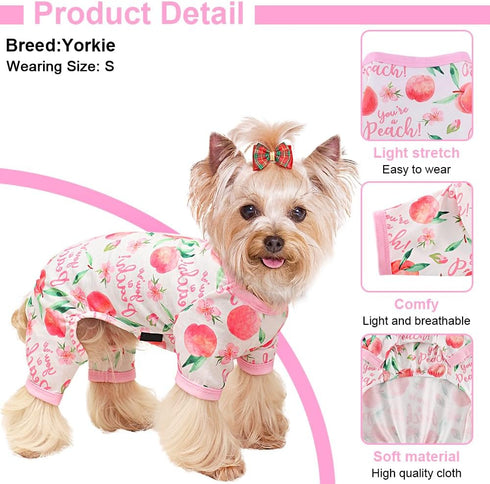 Girl Dog Pajamas, Cotton Stretchable Pet Dog Pajamas Jammies Puppy Outfits for Extra Large Dogs Female Male, Spring Summer Doggie Pjs Doggy Pajama...