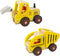 Wooden Push Car Toys for Infants 18 Months, 2 Pcs Baby Vehicle Toys Hand Push Car Toys for 2 Year Old Boys Girls (Excavator + Truck)...