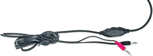 Manhattan Stereo Headset — Lightweight Over-Ear Design, 6 ft. (1.8 m) Connecting Cable and Two 3.5 mm Plugs for Audio and Built-in Adjustable Micr...