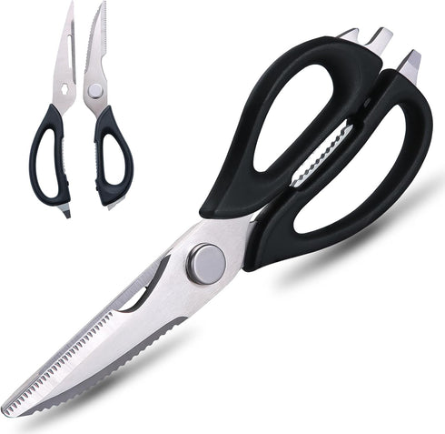 Kitchen Scissors All Purpose for Food, Kitchen Shears Come Apart Dishwasher Safe with Comfort Grip, Ultra Sharp Food Cooking Scissors for Chicken,...