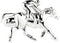 Sports Racing Riding Horse Races Plain Glossy White Metal Plated Steel Cufflinks...