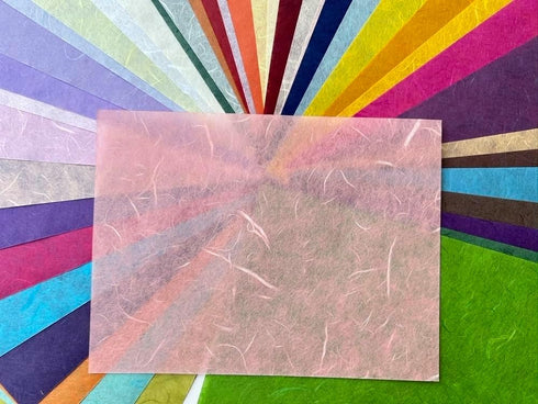 A5 50 Sheets Natural Fiber Mulberry Tree Mulberry Paper Sheets Art Tissue Washi Paper Design Craft Art Origami Suppliers Card Making 8.3" x 5.8". ...