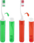 2 Pack Small Mini Travel Toothbrush, Foldable Toothbrush with Toothbrush Cover, Bulk Travel Toothbrush for Travel Business Trip Camping(Green Red)...