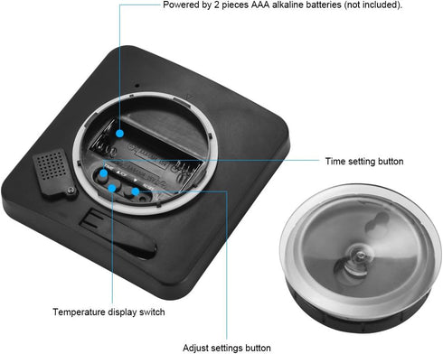 AOZBZ Shower Wall Clock, Digital Kitchen Timer with Alarm, Waterproof Touch Screen Timer, Temperature Humidity Display with Suction Cup Hanging Ho...