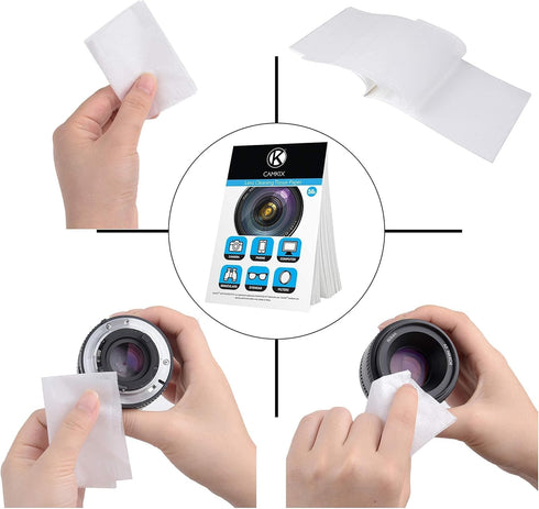 CamKix Lens Cleaning Paper (11-pack/550 Sheets) + 2x Double-Sided Microfiber & Suede Cloth - Ideal for Camera Lenses & Electronic Screens...
