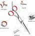 Multifunctional 7 in 1 Dog Grooming Scissors with Safety Round Tip, Stainless Steel Grooming Kit with Titanium Coating for Dogs and Cats at Home...