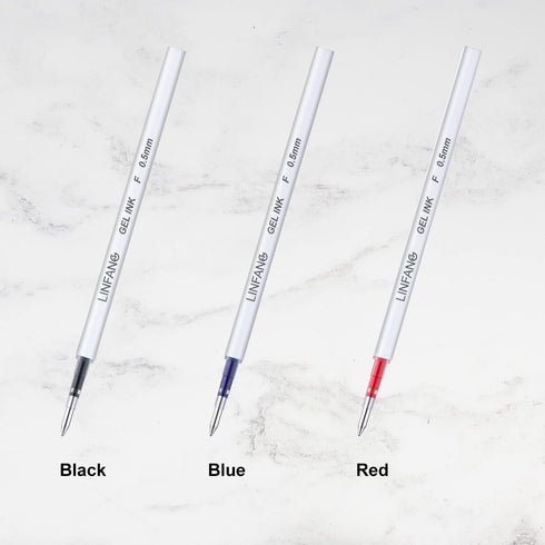 Black Gel Pens Refills, 12 Pack Retractable Gel Ink Pen Refills Bulk, Fine Point 0.5mm Tip Smooth Writing Quick Dry Gel Pen Refills for Journaling...