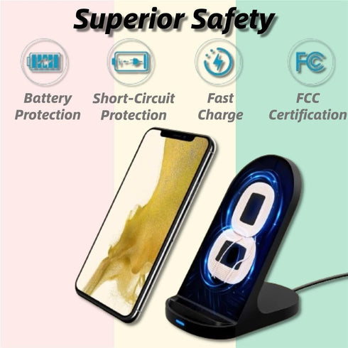 15W Fast Wireless Charger 10W Wireless Charging Stand Compatible with iPhone 14 13 12 11 Pro XR XS 8 Plus Galaxy S22 S21 S20 Note 20 10 Google LG...