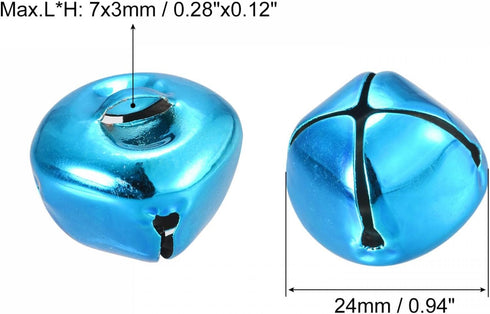 uxcell Jingle Bells, 1" 48pcs Carbon Steel Craft Bells for DIY Christmas, Blue...
