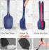 Culinary Couture 4-Piece Blue Baking Spatula Set - Rubber Spatulas Silicone Heat Resistant up to 428°F, BPA-Free - Spatula Set for Nonstick Cookwa...