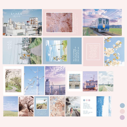 Cute Scrapbook Paper Decorative Scrapbooking Embellishment Supplies City Road Train DIY Decal for Arts Crafts Journaling Journals Planners Albums ...