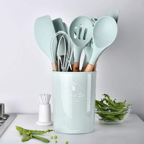 Pasta Server, Silicone Cooking Kitchen Utensil Natural Wood Handle BPA Free Non Toxic Cookware Spaghetti Spoon...