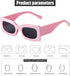 GIFIORE Retro 90s Rectangle Sunglasses For Women Trendy Chunky Glasses Black Pink Frame...