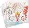 Caspari Seahorses and Shell Paper Cocktail Napkins - Four Packs of 20...