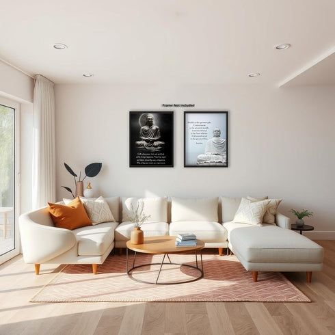 Posterizer 2 pcs-Appreciate What You Already Have-Buddha-Quotes-Motivational & Inspirational Art-Gift For Buddhism Meditation philosophy Fans- unf...