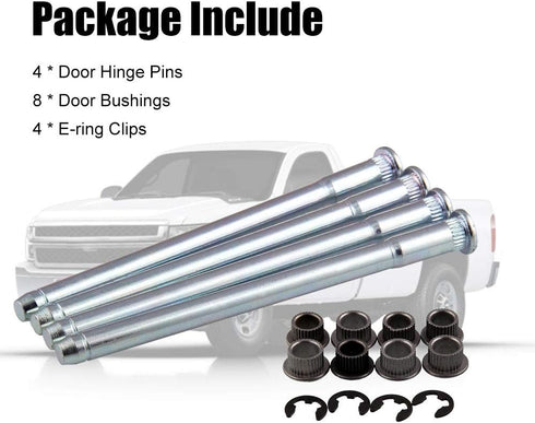 RULLINE Door Hinge Pin and Bushing Repair Kits (4 pins 2 Door) Compatible with 1994-2004 Chevy S10 & GMC S15...