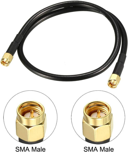 uxcell Antenna Extension Cable SMA Male to SMA Male Coaxial Cable RG58 50 Ohm 1 ft...