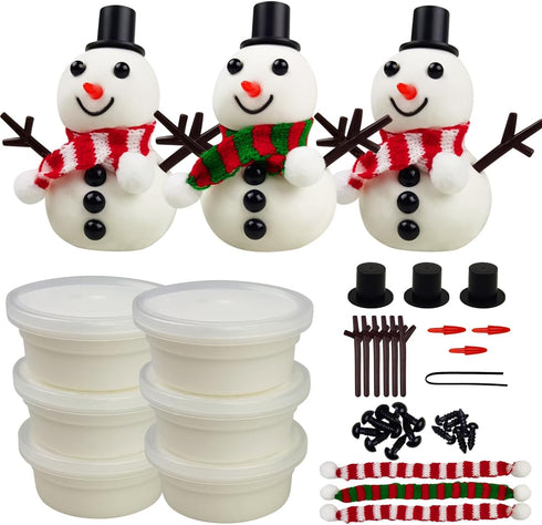 QINGQIU DIY Your Own Snowman Kit Molding Clay Build a Snowman Crafts Toy for Kids Boys Girls Christmas Stocking Stuffers Gifts...