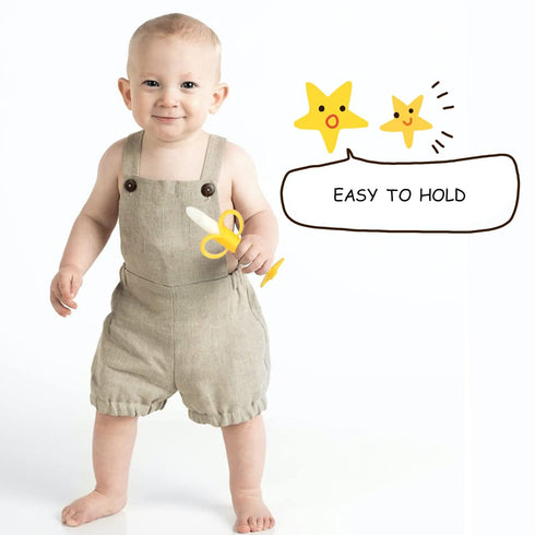 Chuya Teething Toys (4 Pack) Teething Toy for Baby, Teethers with Banana Baby Toothbrush Teeth Brushing,BPA-Free,Chew Toy Infants Toddlers Silicon...
