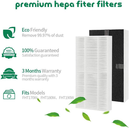 2-Pack Replacement Filter U hrf201b H13 hepa filter Compatible with Febreze FRF102B, FHT190W and Honeywell tabletop & tower models HHT270, HHT270W...