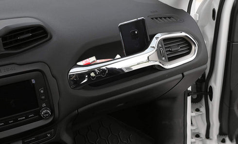 YOCTM GrabTray Interior Storage Compatible with Jeep Renegade 2015-2024 Co-pilot Grab Bar Storage Tray Organizer Box Phone Holder Accessories with...