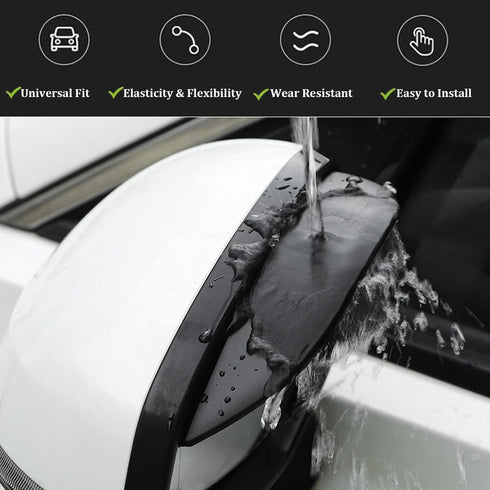 Car Rearview Mirror Rain Eyebrow Shield,Car Mirror Rain Protector Film,Mirror Visor Guard for Most Car, Truck and SUV (Solid Black, 2PC)...