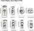 PandaHall 64pcs 8 Styls Metal Alloy Spring Fastener Cord Lock Toggle Stopper Toggle Stopper for Drawstrings...