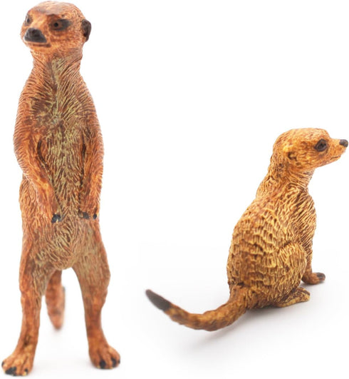Meerkat Wild Animal Toy Figures Set, Hand-Painted Jungle Animals Figurines Collectible Toys Gifts, Party Favors, School Projects Cake Toppers for ...