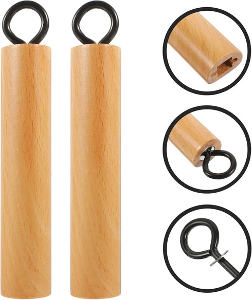 HEMOTON 2pcs Wooden Pot Handle Universal Pot Pan Handle Grip Replacement Part Detachable for Wok Frying Pan Saucepan Pan Kitchen Cookware Khaki 17...