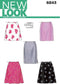 New Look Sewing Pattern 6843 Misses Skirts, Size A (8-10-12-14-16-18)...