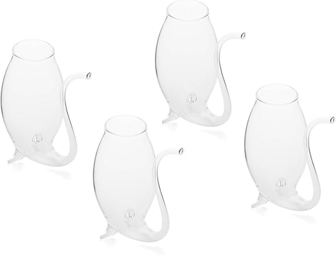 Fox Run Hand Blown Glass Port Sippers, Set of 4, 2.75 Ounces, Clear...