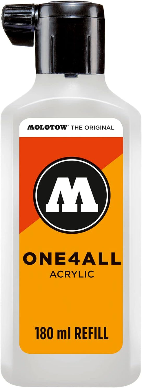 MOLOTOW ONE4ALL Acrylic Paint Refill ONE4ALL Paint Marker, Signal White, 180ml Bottle, 1 Each (692.160)...