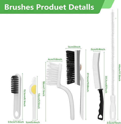 8Pcs Cleaning Brushes, Hard Bristle Crevice Gap Cleaning Brush,Multi-Function Rotating Crevice Cleaning Brush,Smart Toilet Brush, Sink Drain Clean...
