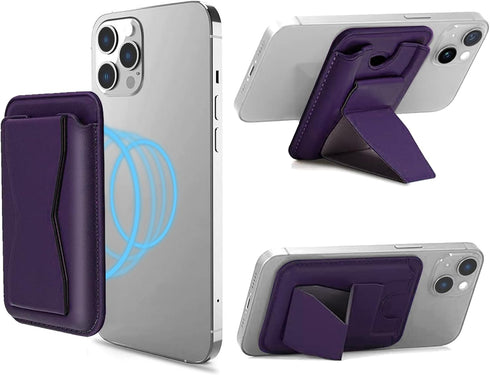 Magnetic Phone Wallet Compatible with Magsafe Wallet, Card Holder for iPhone Supports Car Stand, Kickstand Phone Card Holder for iPhone 15/14/13/1...
