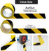 Black & Yellow Hazard Safety Warning Stripe Tape, 2inch x 108Ft High Visibility Barricade Adhesive Tape for Floor, Walls, Pipes and Equipment Mark...