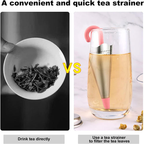 Numola 2Pcs Reusable Umbrella Tea Infuser with Drip Tray for Tea Cups, Mugs and Teapots, Stainless Steel Fine Mesh Tea Strainer with Silicone Lid ...