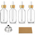 AOZITA Set of 4, 2 oz Golden Cap Clear Dropper Bottles (60ml) with 1 Funnel & 4 Labels - Glass Tincture Bottles for Essential Oils with Eye Droppe...