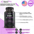 Iron Supplement 2-in-1 Complete Complex - Natural Flow 2X Heme and Chelated Non Heme Iron Bisglycinate, Folate, B and Vitamin C, for Anemia and Bl...