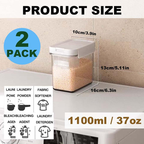 2 Pack Laundry Detergent Dispenser for Laundry Room Organization and Storage, 1100ml/37oz Laundry Soap Dispenser, Liquid Laundry Detergent Dispens...