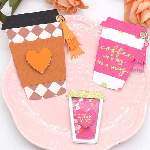 KSCRAFT Layering Coffee Cup Shakers Metal Cutting Dies Stencils for DIY Scrapbooking/Photo Album Decorative Embossing DIY Paper Cards...
